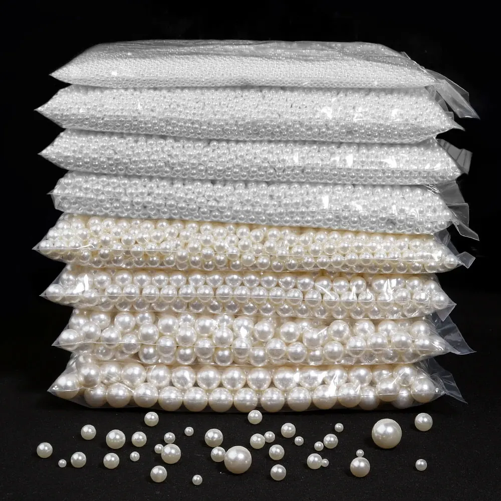 100/300/500pcs White Pearls 5-8mm,for DIY Earring Jewelry Production,for Valentine's Day Gift Decoration Accessories
