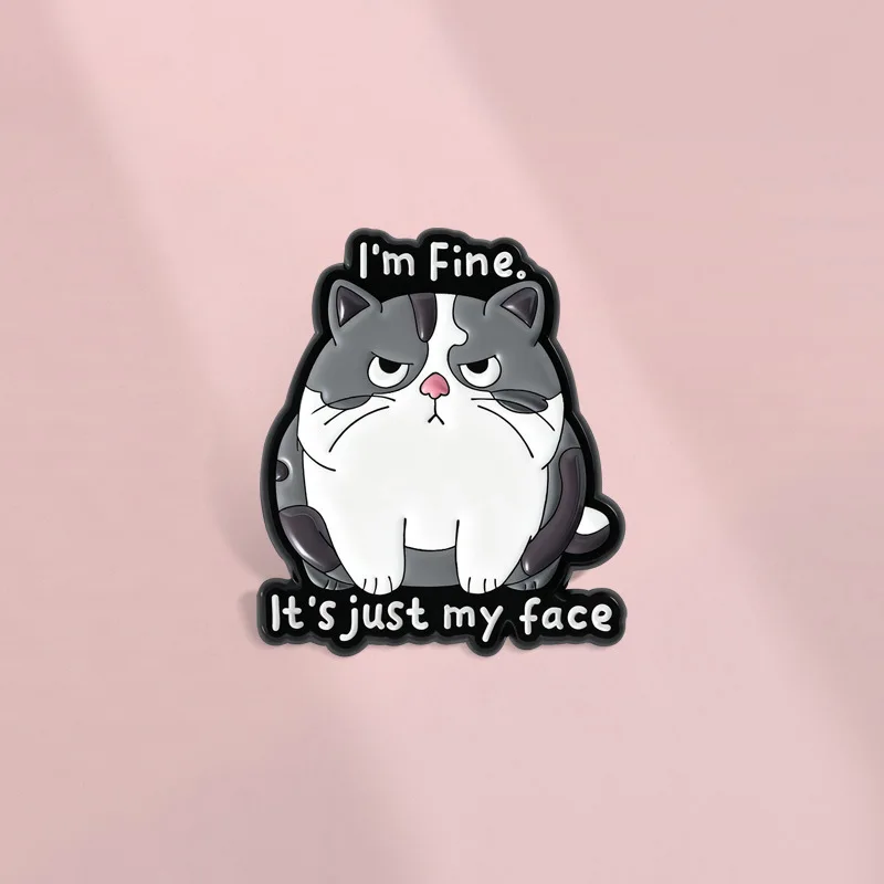 Animal Brooches Cartoon Grumpy Face Expressions Metal Badges Small Gifts Wholesale Cap Pin Hat Pins for Clothes Brooch Lapel Bag