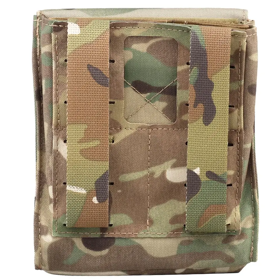 Tactical MOLLE Triple 5.56 Magazine Pouch AG 3 Bungee Retention M4 MAG Holder Plate Carrier Vest Front Placard Bag Airsoft - 18