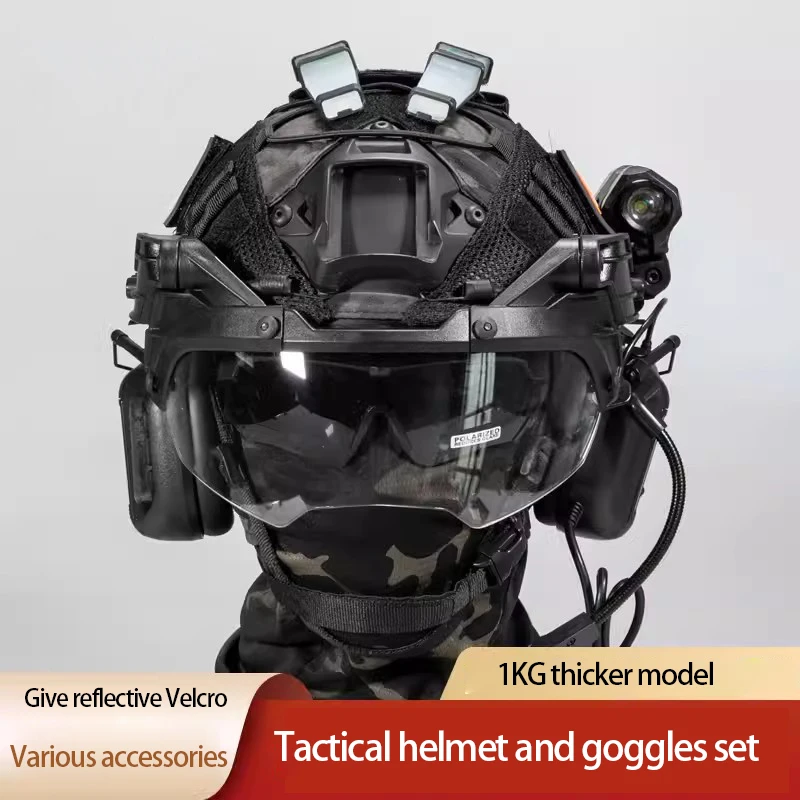 capacete tatico rapido multifuncional conjunto de oculos invertidos versao de acao anti podridao de engenharia do capacete de treinamento de ventilador militar 01