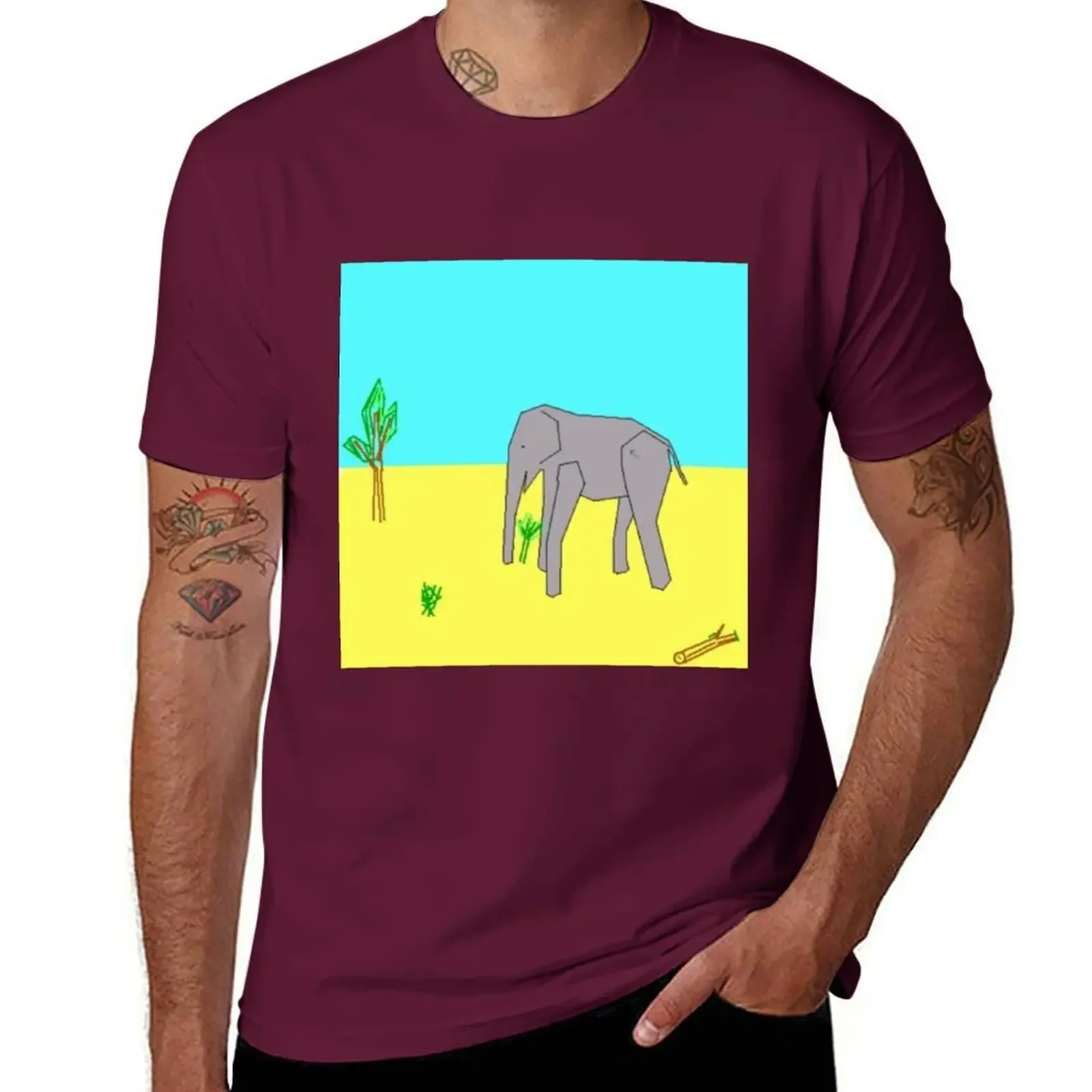 The Most Realistic Elephant Ever Programmed T-Shirt anime cute tops kawaii clothes cotton workout shirts for men Round Collar