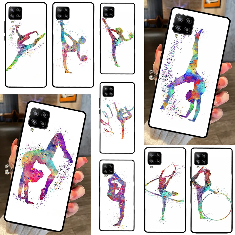 Gymnastics Watercolor Printing Cover For Samsung Galaxy A14 A34 A54 A12 A22 A32 A52 A72 A13 A23 A33 A53 A52S A71 A51 Case