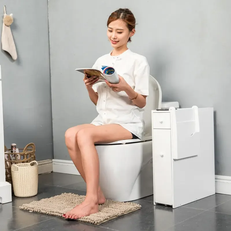 Japanese-style toilet side cabinet toilet cabinet toilet locker paper towel storage small apartment narrow side cabinet image 5