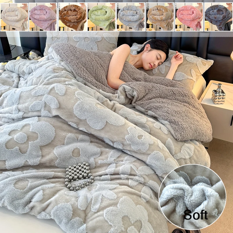 

Thick and Soft Winter Bed Sheets Made of Milk Velvet,Warm and Suitable for Single/queen/king Beds. Solid Color Blankets/sheets