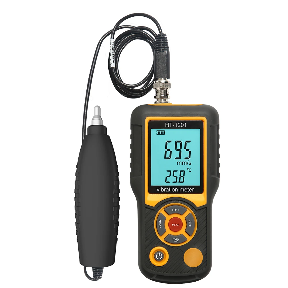 portable vibration meter analyzer meter ht-1201 digital split type vibrometer predictive