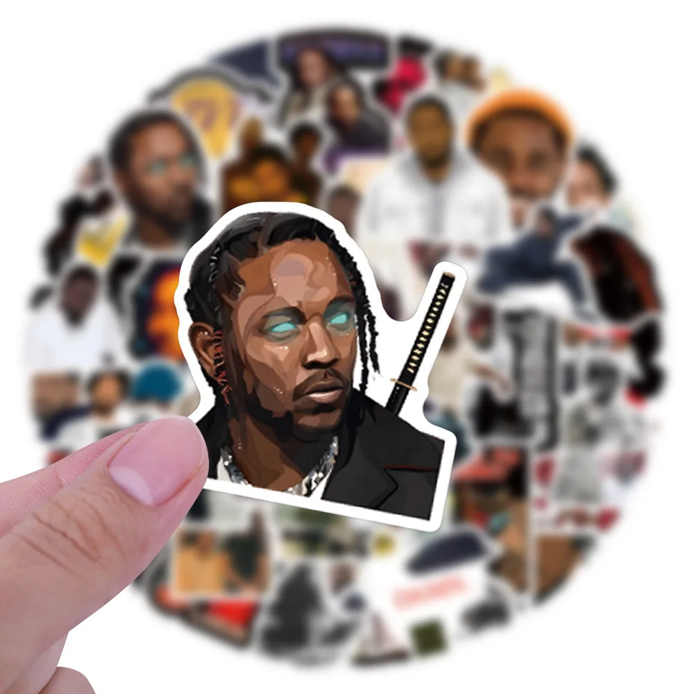 

10/55PCS Kendrick Lamar Rapper Singer Stickers Waterproof Graffiti Toys Decoration For Skateboard Phone Guitar Decals Gifts