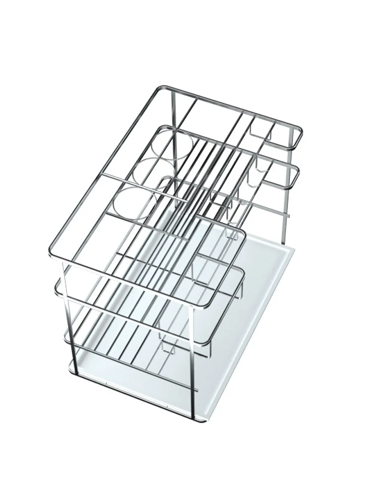 

Cabinet Seasoning Basket Buffer Kitchen Kitchen Cabinet Seasoning Rack 304 Stainless Steel Drawer Type Built-in Dish Basket
