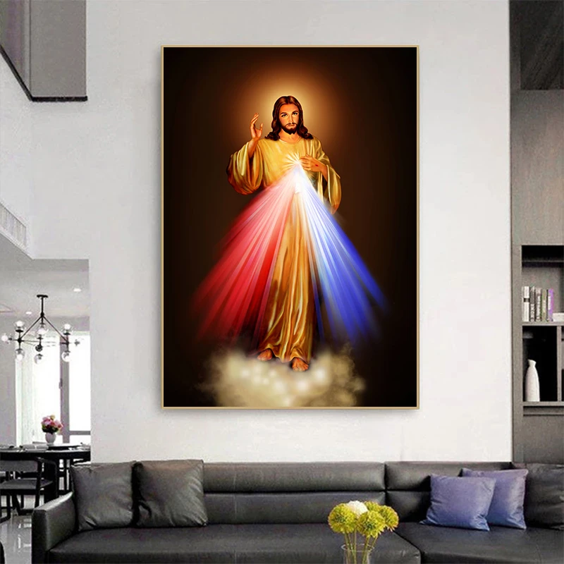 Divine Mercy Jesus Christ Art HD Print Wall Decor Poster and Prints Modern Home Wall Art Canvas Painting for Living Room Decor