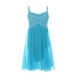 Children Summer Pink Ballet Dress Toddler Dancewear Spaghetti Strap Chiffon Cotton Long Dress For Girls Dance Costume Clothing