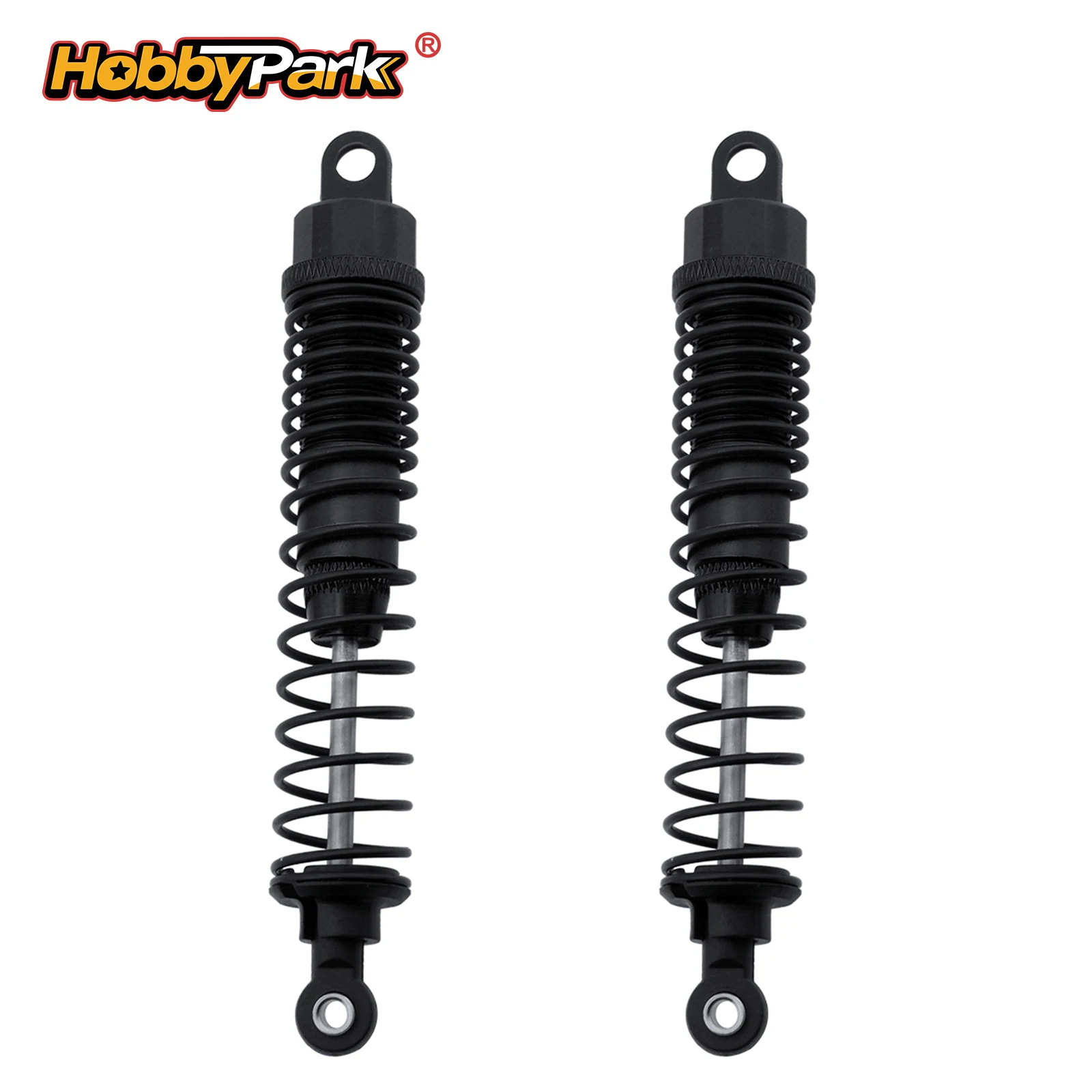 HobbyPark Amortisseur en aluminium 108 mm assemblé et réglable pour camion RC 1/10, remplacement pour crawler, noir, 2 pièces