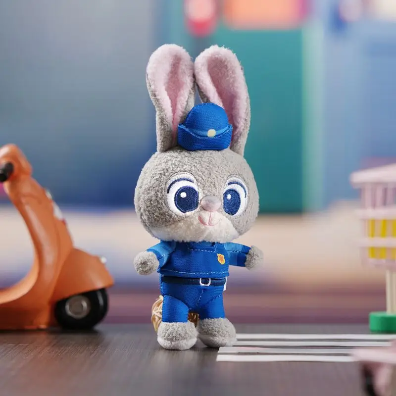 디즈니 오리지널 주토피아 주디와 닉 레오파드 경찰관 라이트닝 Q-참 키체인 가방 참 플러시 장난감 슈퍼 귀여운 휴일 선물