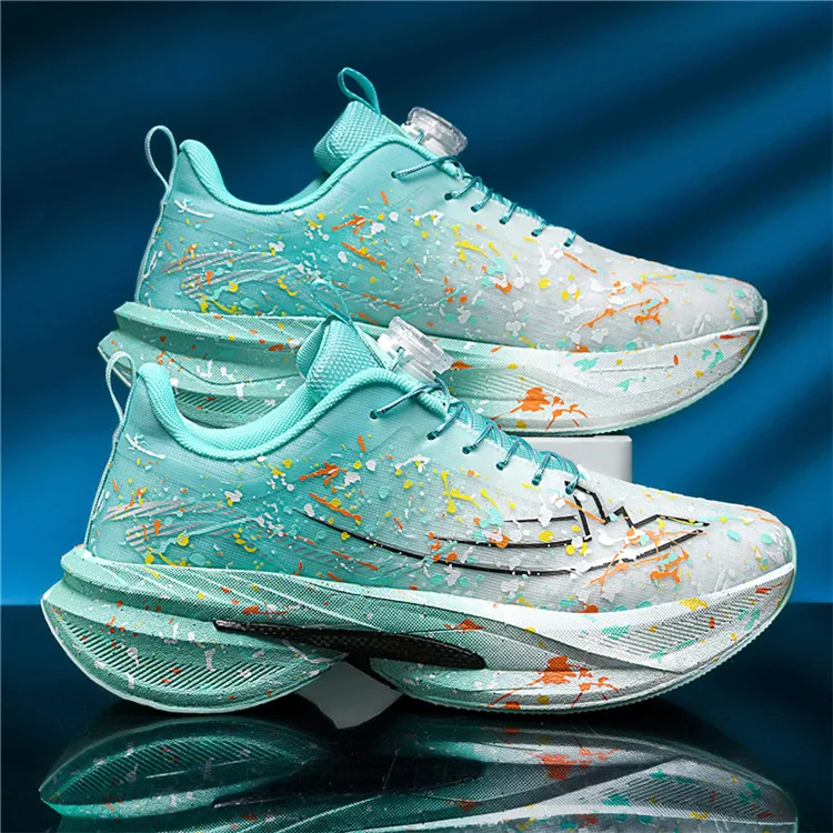 

Men Women Racing Athletic Shoes Integrated Carbon Plate Soft Knit Breathable Upper Shock Absorb Design Non-slip Sole ForMarathon