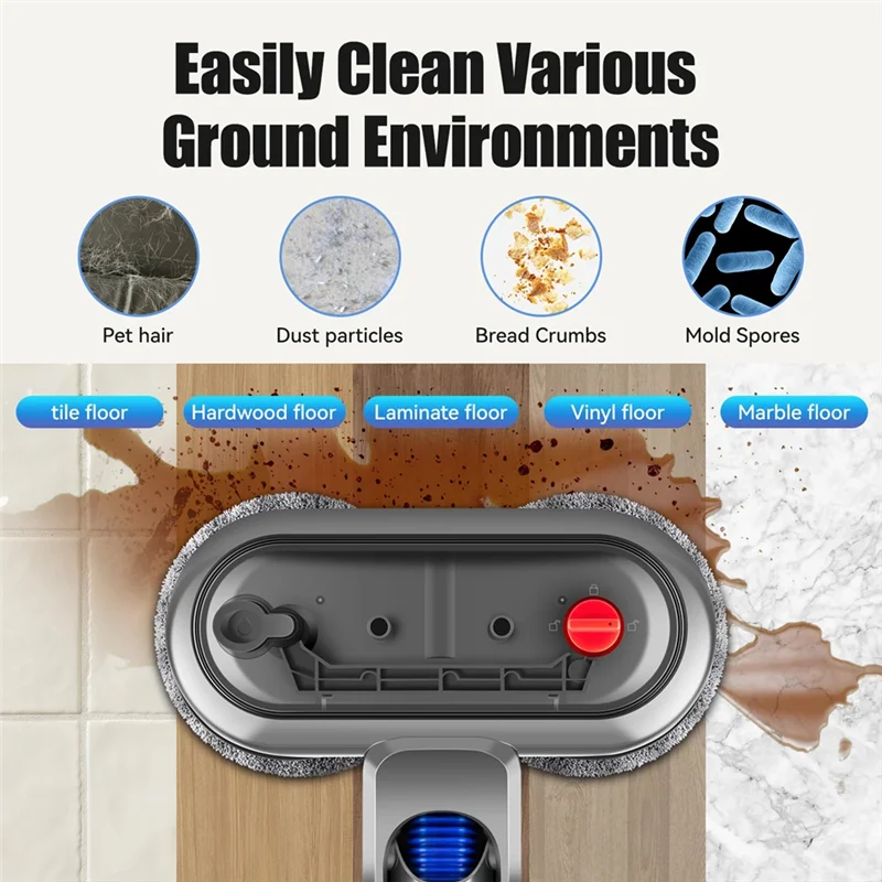 

A78E-High-Efficiency Wet And Dry Mop Head For Dyson V8 V7 V10 V11 V15 - Vacuum Cleaner Hard Floor Accessories