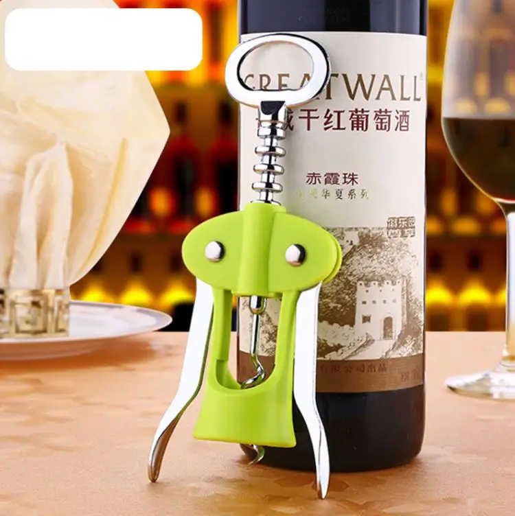 Red Wine Bottle Openers 2 In 1 Beer Bottle Opener Plastic Stainless Steel Wine Corkscrew Bar Tool Kitchen Accessories  SN4072