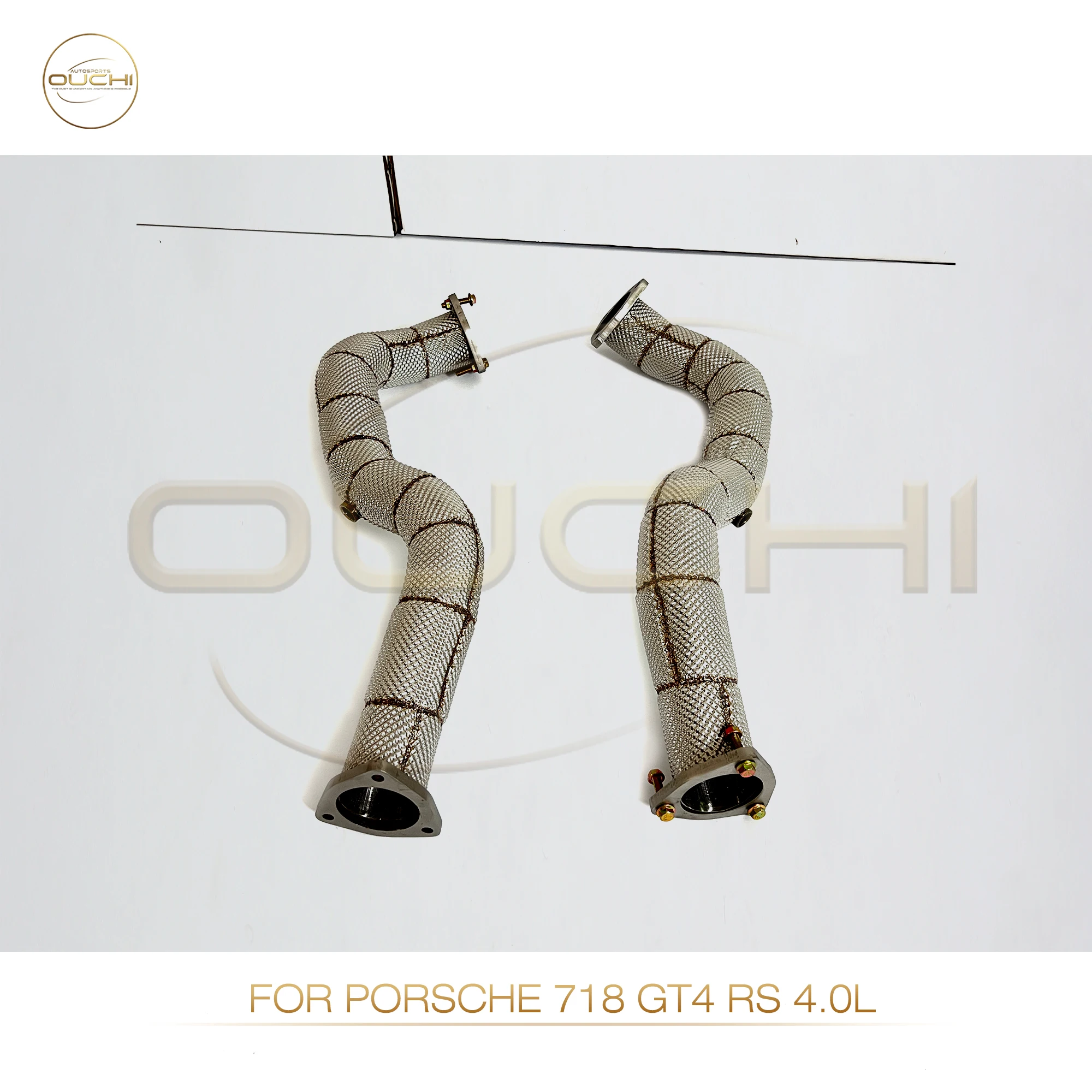 

OUCHI Exhaust System High Flow Performance Downpipe for Porsche 718 GT4 RS 4.0L Non OPF With Heat Shield Racing Pipe