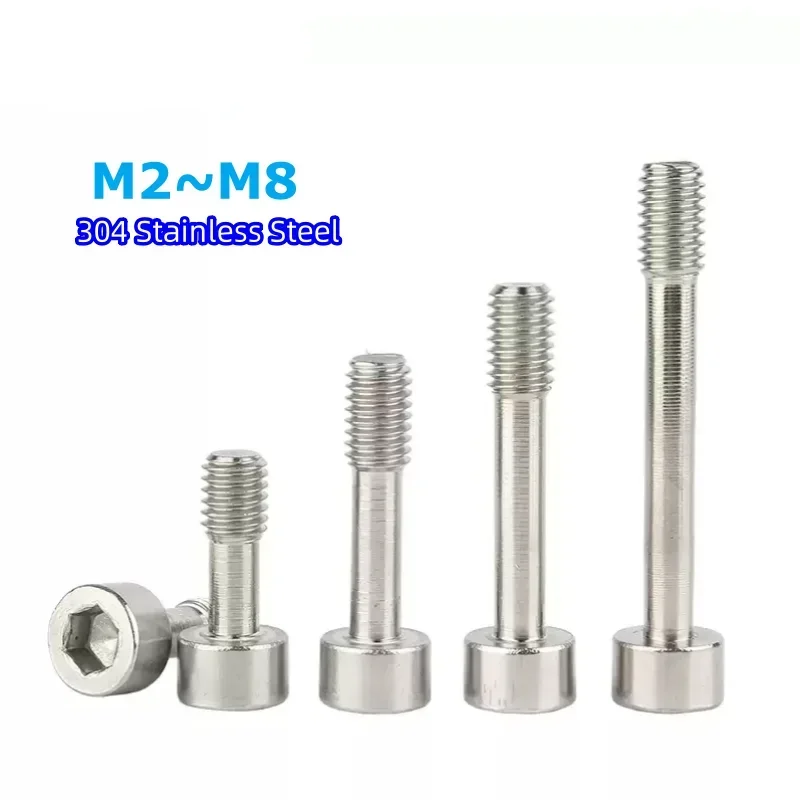 

304 Stainless Steel Partially Threaded Hexagon Hex Socket Head Screws Allen Bolts Half Tooth Screw M2 M2.5 M3 M4 M5 M6 M8