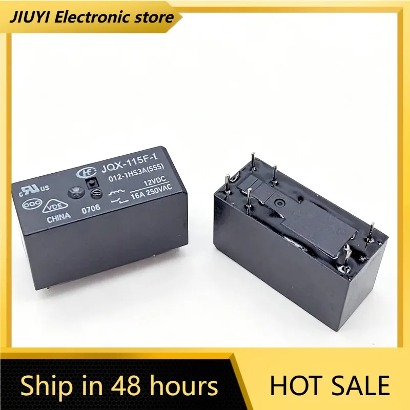 JQX-115F-I 012-1HS3A(555) DC12V 6Pin SPST 16A 250VAC Mini PCB Electromagnetic Power Relay For Home Appliance Industrial Control