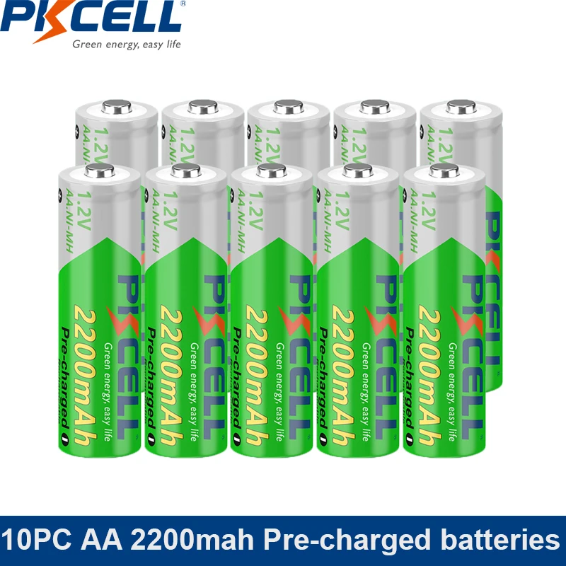 

10 шт., перезаряжаемые Аккумуляторы AA, 1,2 в, ма