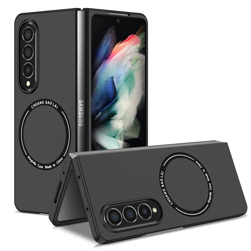 Case for Samsung Galaxy Z Fold 3  with Magnetic Wireless Charging Shockproof and Anti fingerprint Phone Cover for Fold 4 5