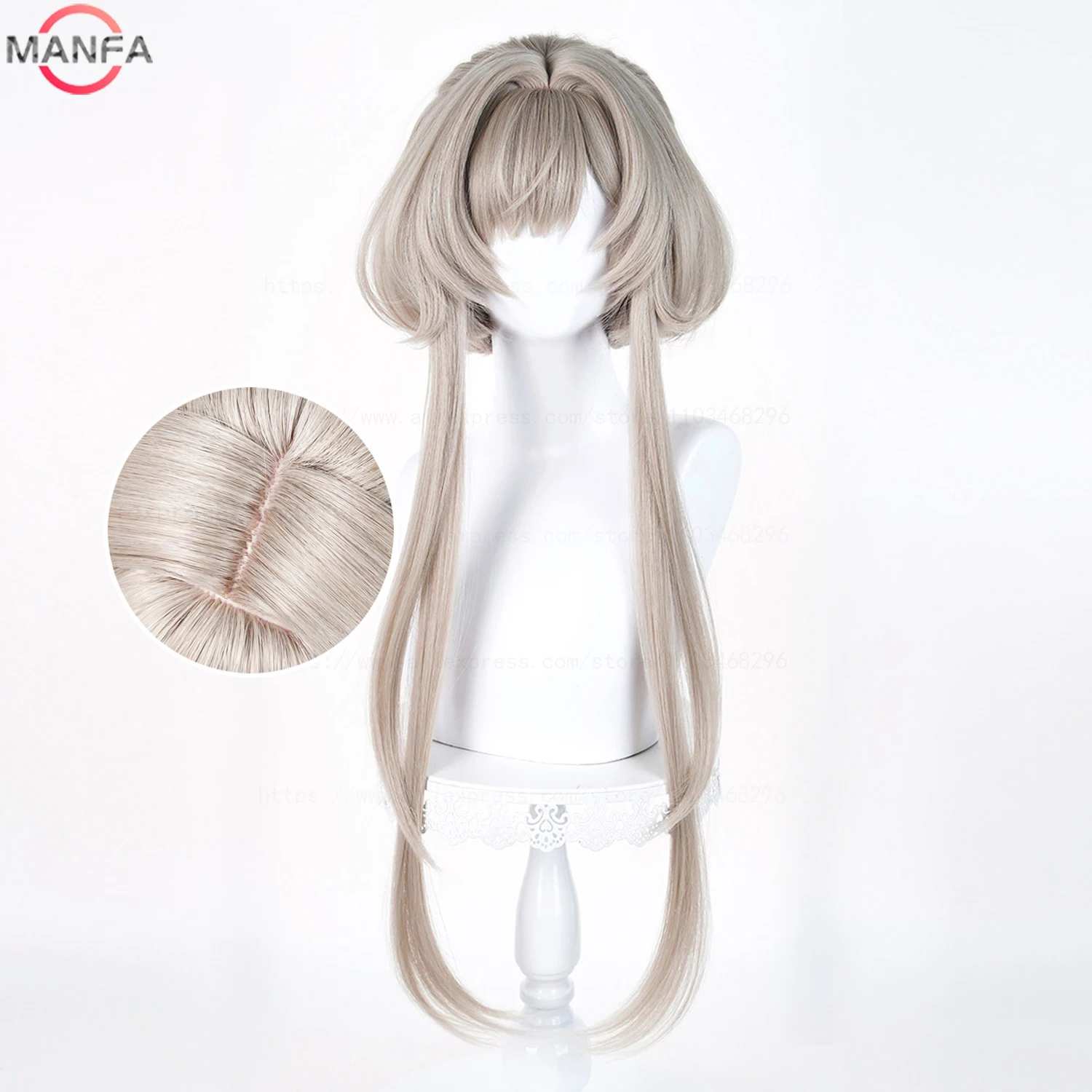 Marionette Sandrone Cosplay-Perücke, hitzebeständige Kunsthaar-Perücken + Perückenkappe