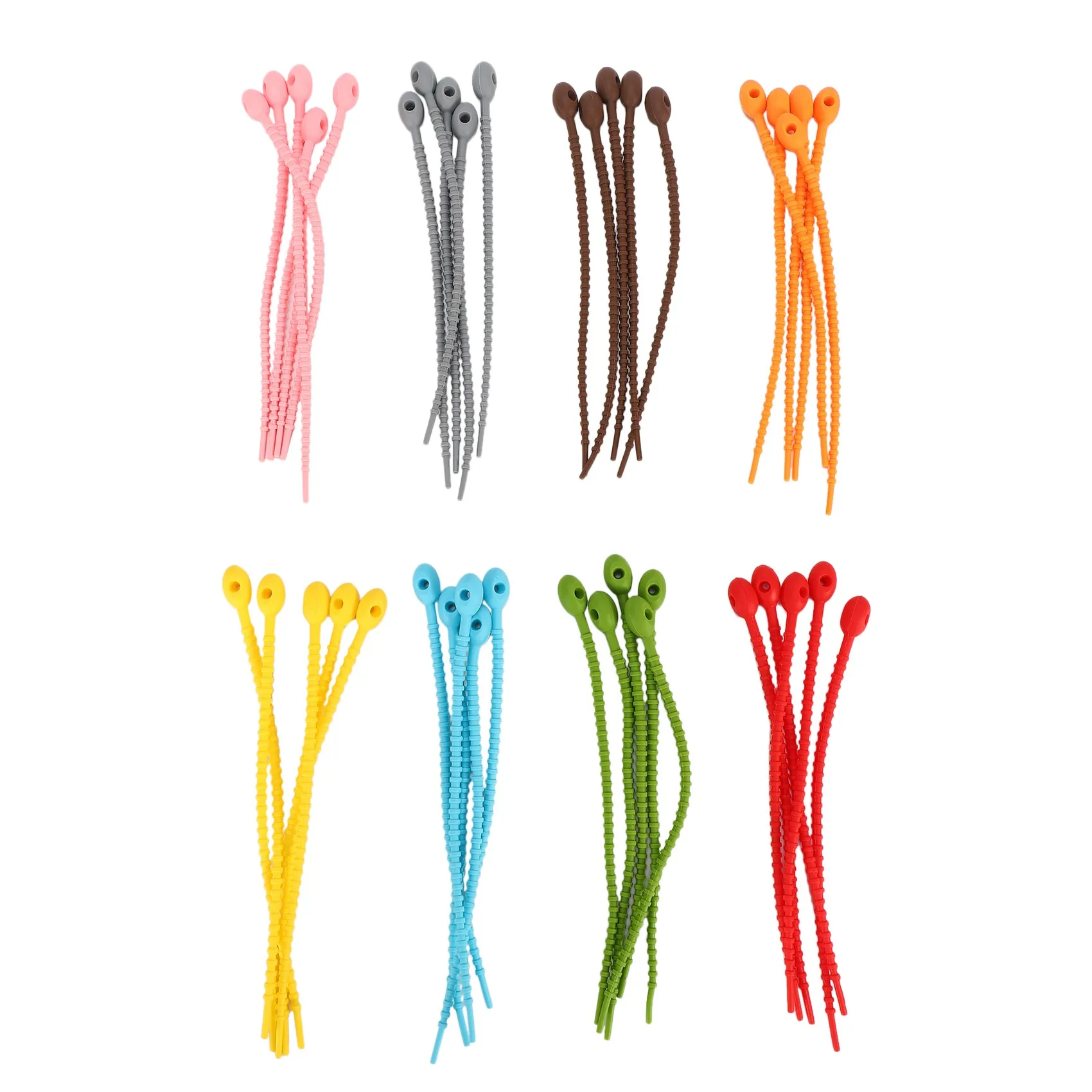 40Pcs Colorful Silicone Ties Bag Clip Cable Straps Bread Tie Reusable Rubber Twist Tie All-Purpose Silicone Ties