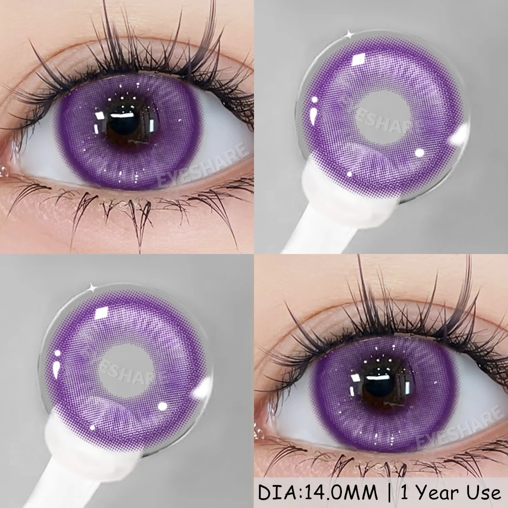 EYESHARE 1 Paar Mode Gekleurde Contactlenzen voor Ogen Paarse Kleur Contactlenzen Rode Lenzen Roze Zachte Lenzen Schoonheid Make-up Jaarlijks