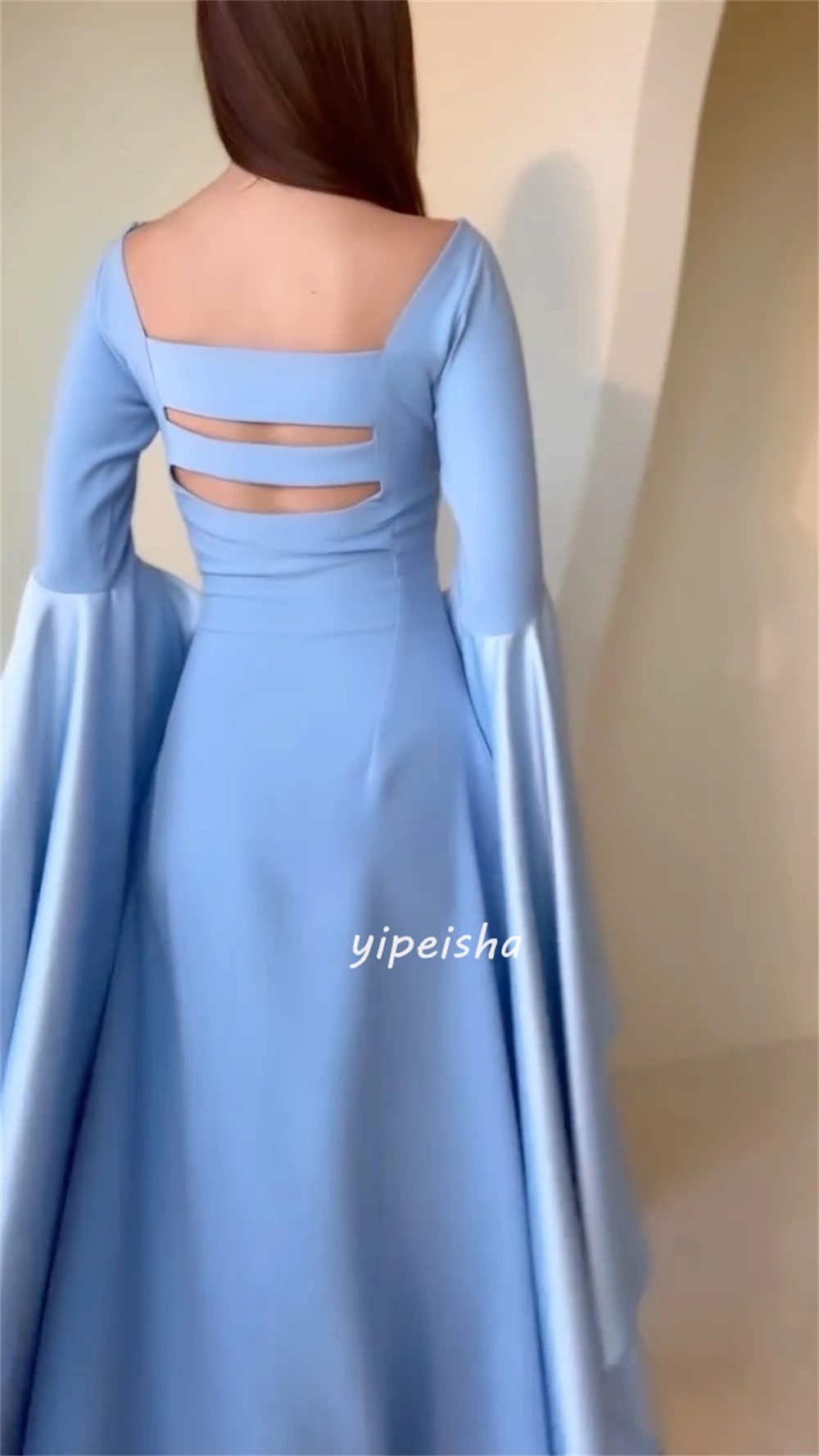 Abiti midi con scollo rotondo a trapezio con volant in jersey squisito personalizzato Abiti Quinceanera Stile classico moderno Stile cinese Elegante