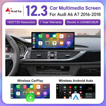 適用於Audi A6 C6 C7 A7 2016-2018 的頂級車載多媒體音響,支援無線 CarPlay、GPS 導航、收音機播放和藍牙連接,配備 12.3 吋觸控螢幕 10 最佳銷售 奧迪 A6 C6 CarPlay - №6