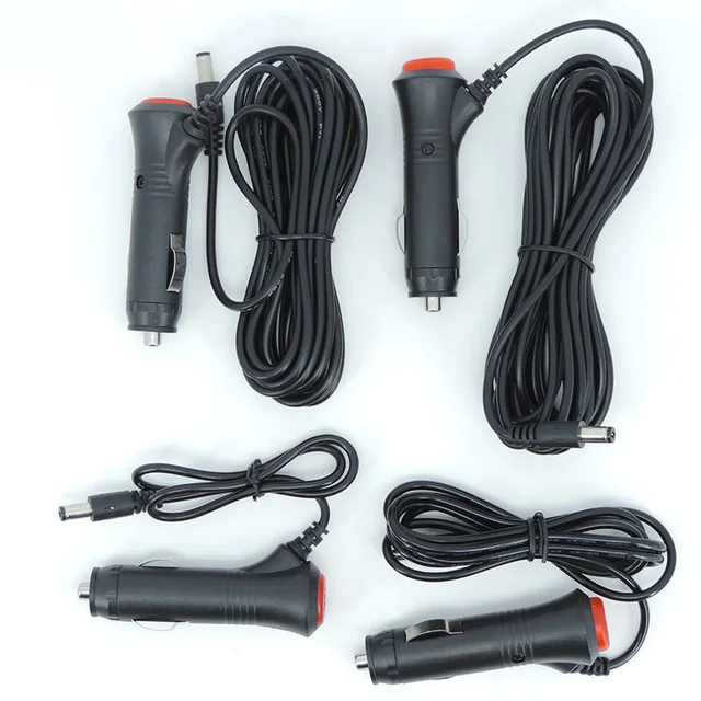 Ładowarka samochodowa DC 12V 24V Zapalniczka Przedłużacz kabla zasilającego Przełącznik przewodu do monitora samochodowego Kamera 2.1x5.5mm 0.5m-5m
