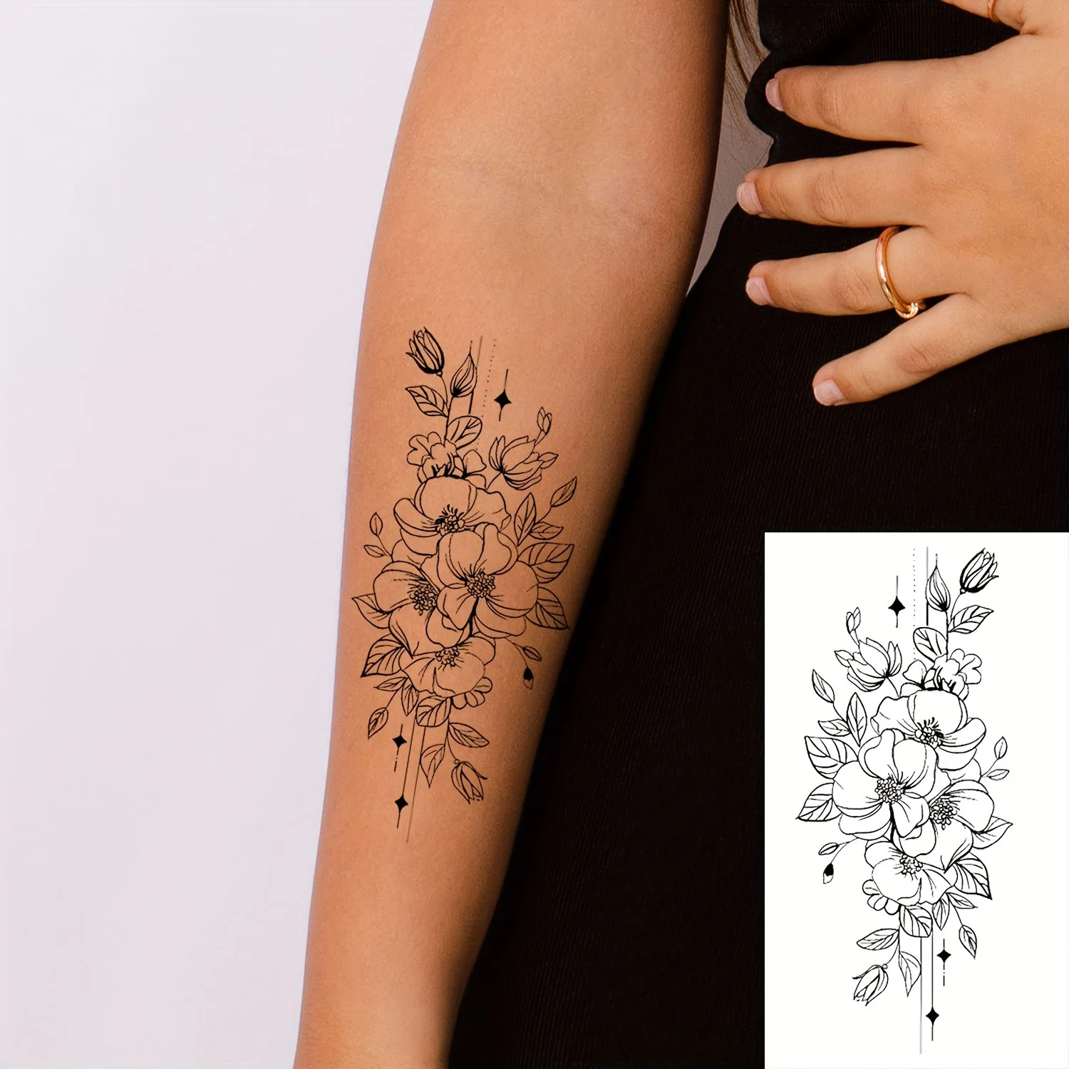 30pcs/set Travel Temporary Tattoo for Girls Women Thigh Shoulder Back Heart Butterfly Rose Flower Tattoos Sticker Party Favors