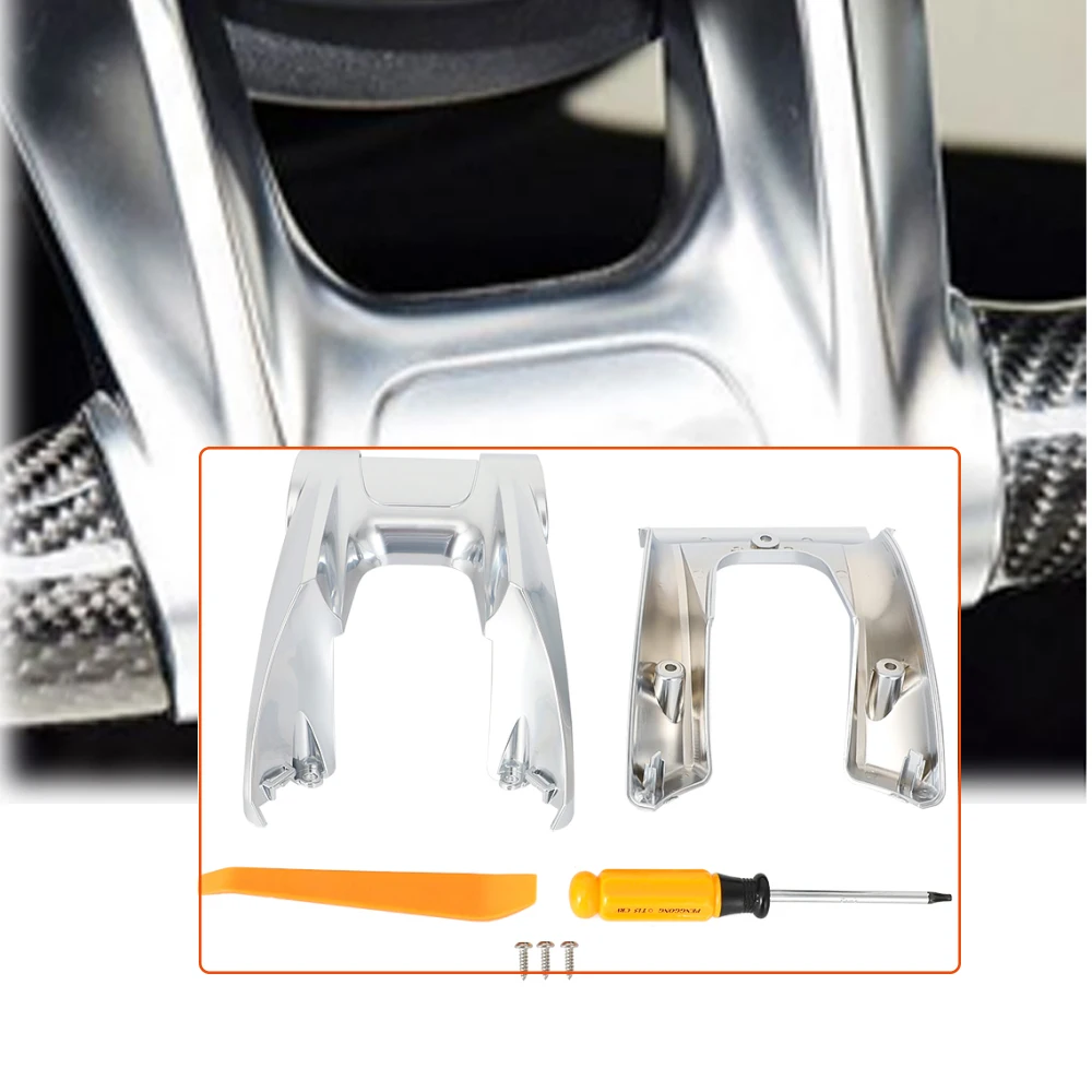 For Mercedes Benz AMG 2019-2020  Silver New Flat Bottomed Steering Wheel AMG Gear Lever Decorative Frame