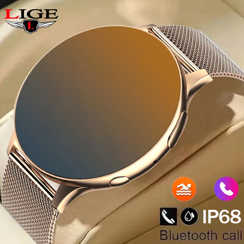 Lige 2024 For All Smartphone Connections Bluetooth Call Watches Men Smart Watch Women Men Waterproof Smartwatch AMOLED Screen