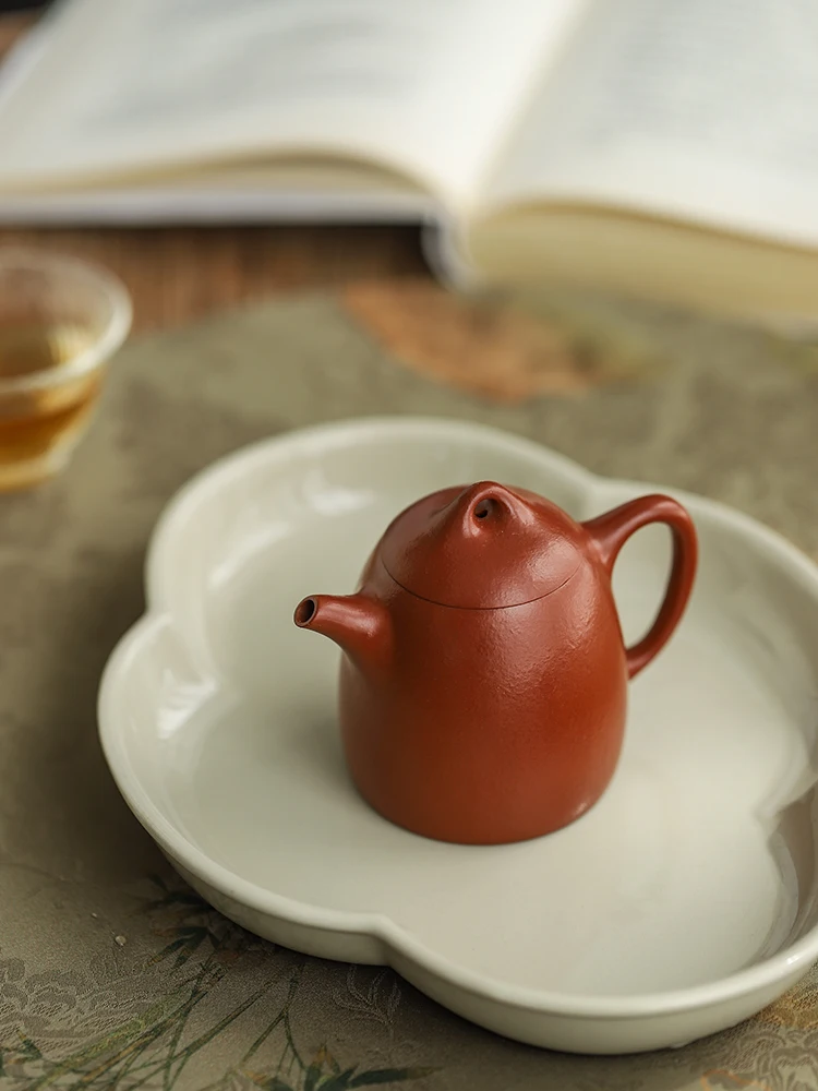 Qin Quan Pot Yixing Real Purple Sand Clay Zisha Teapot Raw Ore Small Coal Kiln Cinnabar Sand Full Handmade Tea Set