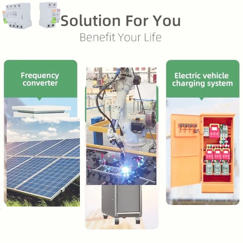 Pojazd elektryczny EV Ładowarka Wyłącznik różnicowoprądowy DC RCCB RCD 2P/4P 63A 30mA Typ B 6KA CHZFGOLD Szyna Din Uniknięcie uziemienia