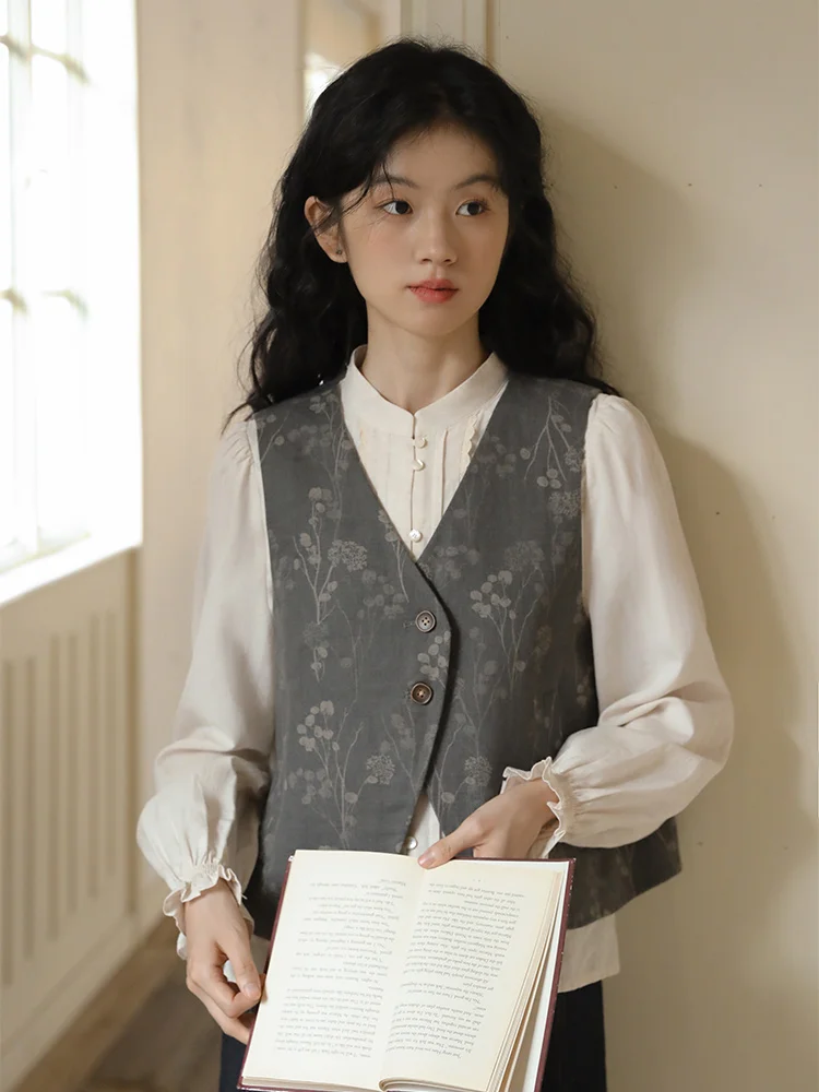 

Nesoulum Women's Vest Top oulder ay Plant Printing Svel Cotton Blend Wear Layering Faionable Commute Sle