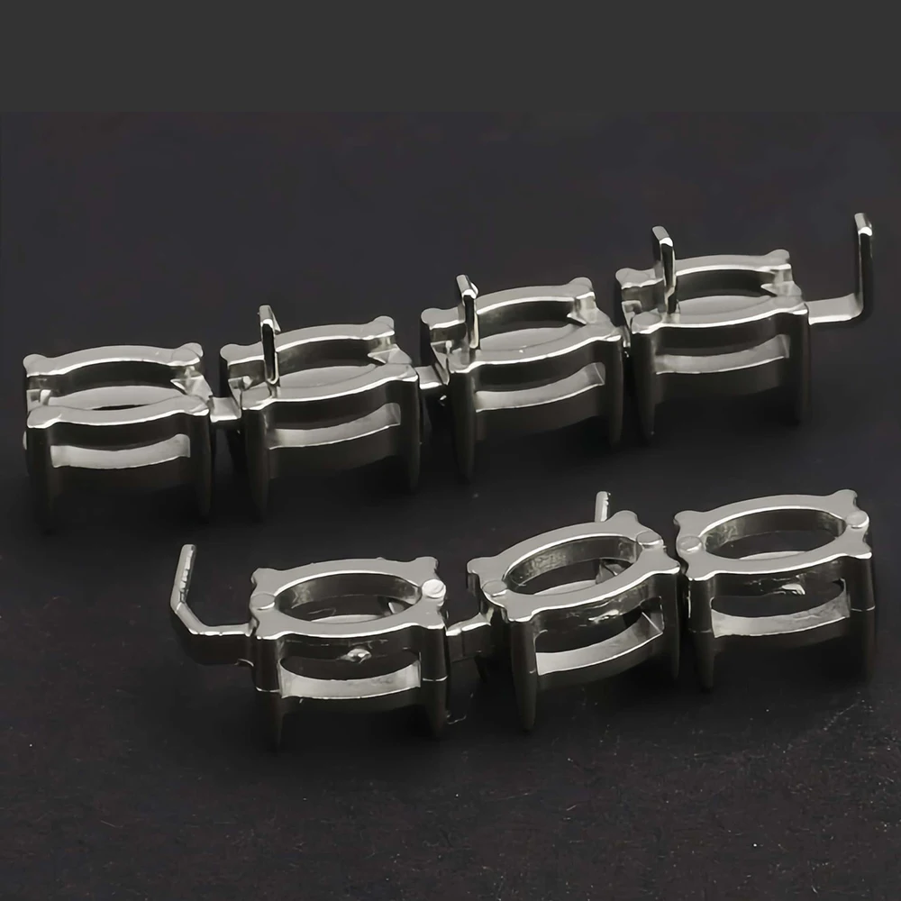 10 Stück Edelstahl Leere Krallenfassungen für Tennisarmbänder und Halsketten, Kristallsteinhalter für Strasssteine – Detail 6