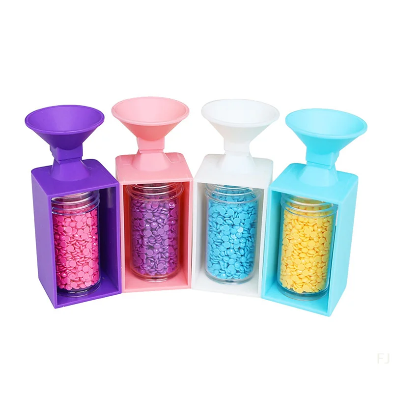 

[YU]4pcs Diamond Painting Drill Funnels For Round And Square Containers, Diamond Painting Storage Box, Portable Diamond Funnel