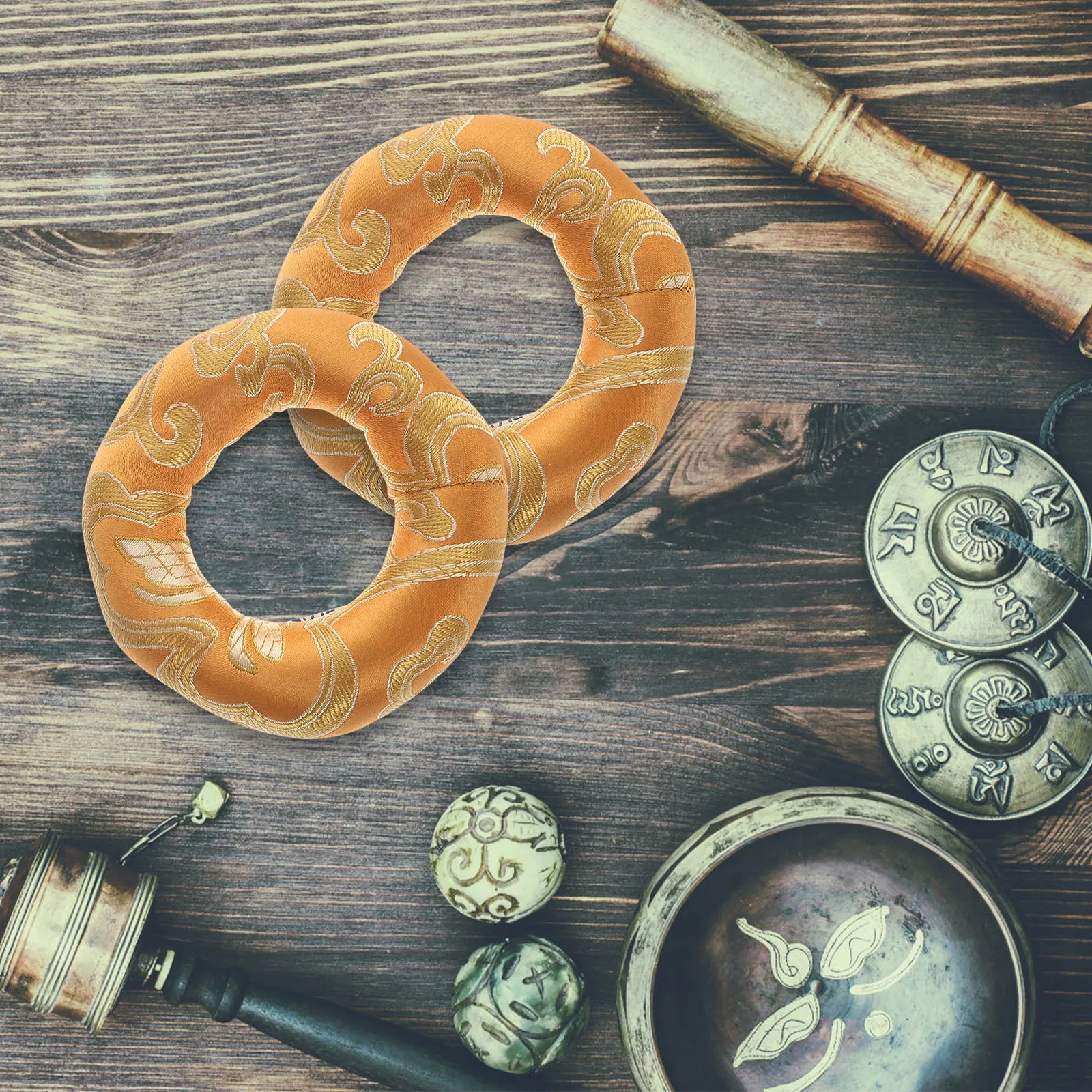 

Tibetan Singing Bowl Cushion Set for Meditation Yoga Sound Healing Buddhist Practice Music Tool Zen Decor Gift