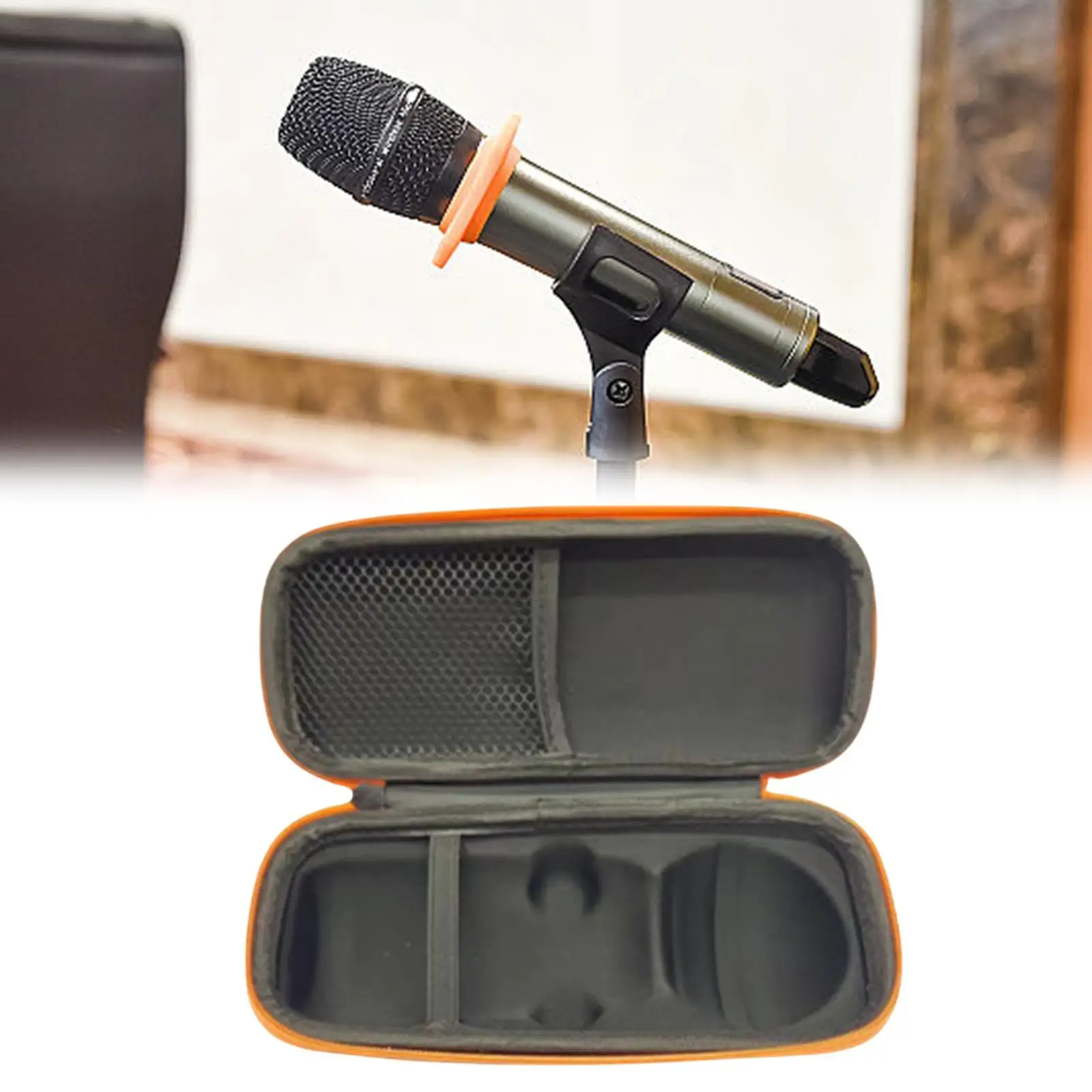 Microphones Storage Case, Portable, Shockproof Carrying Bag Storage Box EVA for KTV Travel Outdoor Activity Business Party