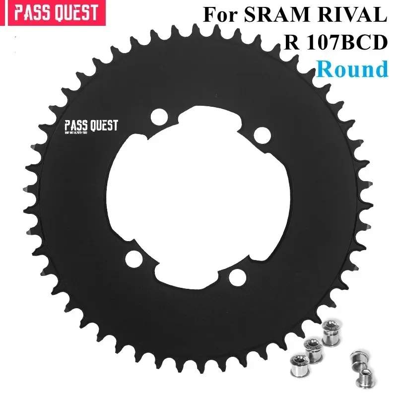 Round Chainring 107BCD for Sram Rival AXS 12S Crankset 107 Bcd 36T 40T 42T 54T 56T 58T MTB Road Bike Chainwheel