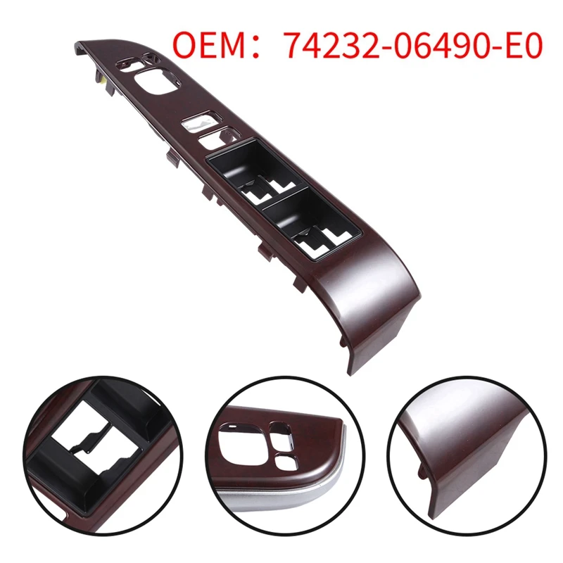 2X 74232-06490-E0 Car Front Window Lift Switch Trim Panel For Toyota Camry 7Th 2012-2017 74232-06490-EO