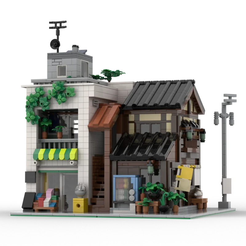 Tea Shop Convenience Store Modular MOC-198472 Creative street view Model Building Blocks DIY Education Assembly Model Toy Gifts