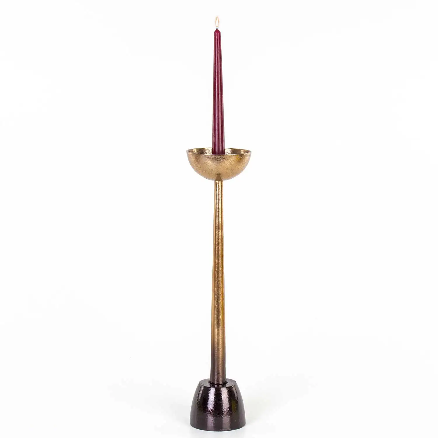 Euro Flora copper color candlestick Metal 11x50 Cm