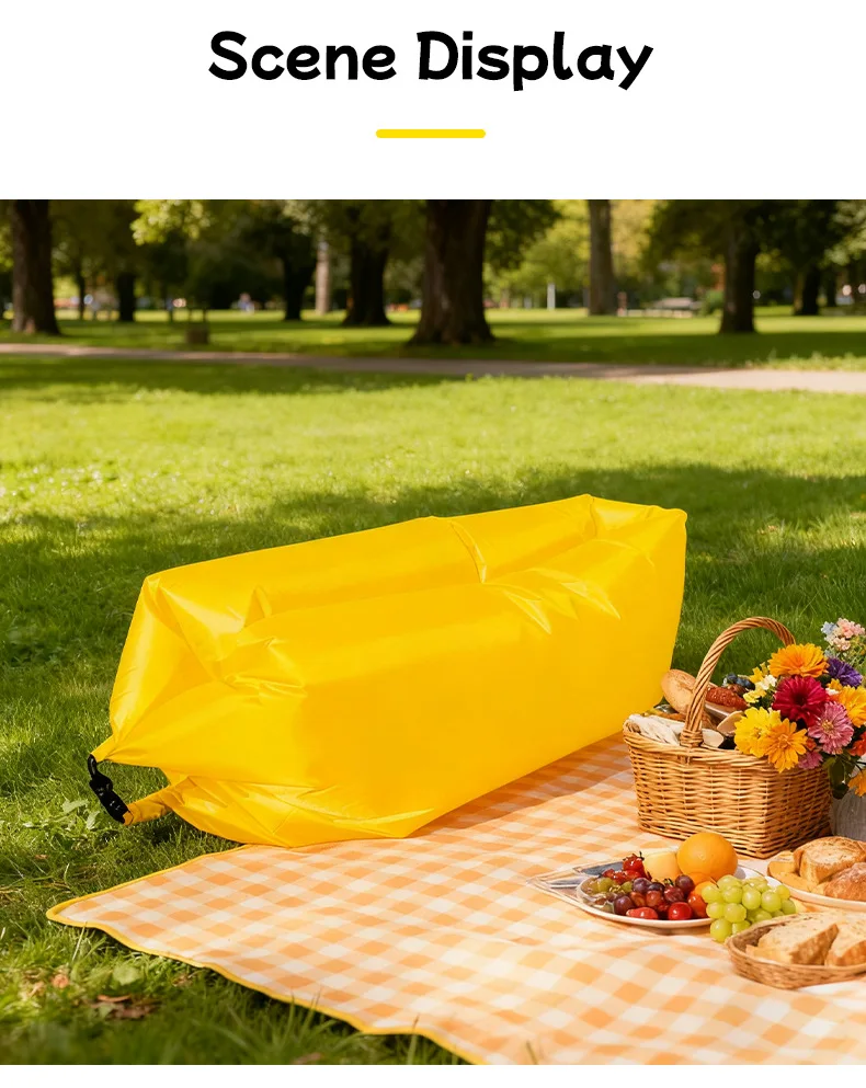 Portable Air Sofa Waterproof Fast Inflatable Lounger for Beach Camping Picnic Lightweight Durable Lazy Couch with Carry Bag