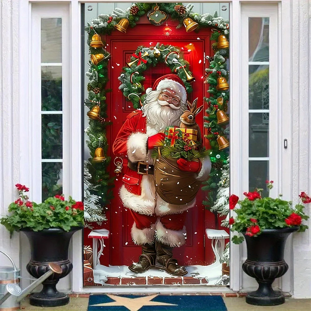 VIKAMA Charming Snowman Christmas Door Tapisserie Banner Festival Outdoor Dekoration Home Decoration Tapisserie