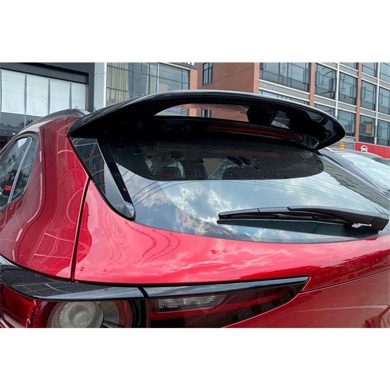 For Mazda CX-30 Real Carbon Fiber Roof Spoiler Wing Car Rear Window Accessories Body Kit Tail FIN CX30 Special 2020 2021 2022