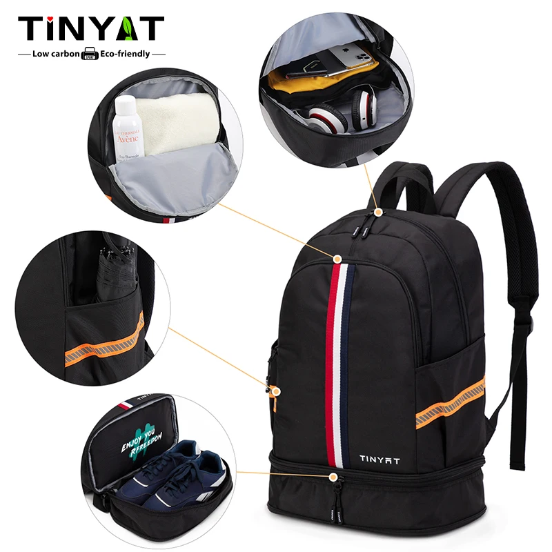 TINYAT Durable Casual Foldable Commute Schoolbags Fit 15.6 Inch Laptops With Multiple Pockets, Large Capacity Waterproof Outdoor