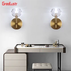 Moderne Kristall Leuchte Lampe G9 Wand Leuchte Gang Tür Front Lichter Schlafen Kupfer Wand Lichter Nacht Lampe Für Schlafzimmer Leuchten