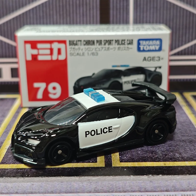 TAKARA TOMY Tomica No.79 Bugatti Chiron Pur Sport Police Car Alloy Die‑cast Car Model Kids Boys Collectible Toy Vehicle Gift