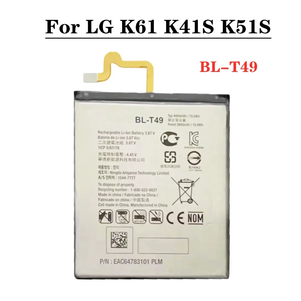 BLT49 BL-T49 Phone Battery For LG K61 K41S K51S LMQ630EAW LMK410BMW LMK510BMW BL T49 Bateria Battery 4000mAh